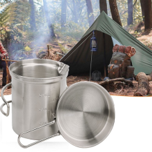 Stainless Steel Camping Cookware Cooking Pot Set for Outdoor Hiking Pan Pic