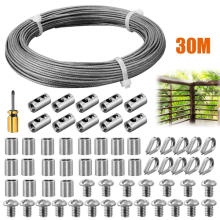 Garden Fence Wire Rope Kit 30M Stainless Steel Cable Wire Rope Catenary Wir