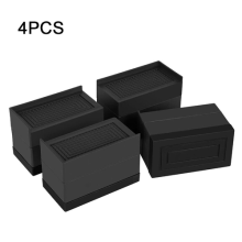 4 X Heavy Duty Rectangle Bed Chair Risers Feet Leg Lift Furniture Extra Rai