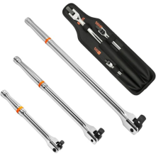14 38 12 Drive Flexible Breaker Bar Set 180 Swivel Head T Handle Wrench