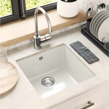 vidaXL Sink White 430 x 460 mm 80% Quartz and 20% Resin