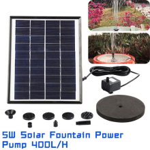 5W 12V Solar Water Fountain Pump 400LH for Garden Pond Pool Bird Bath Decor