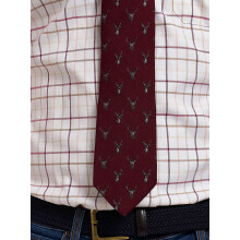 JACK PYKE Stag Silk Tie Burgundy