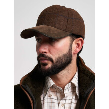 JACK PYKE Lowland Brown Tweed & Brown Peak Baseball Cap Hat