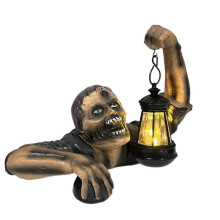 Zombie Lantern Halloween Horror Sculpture, Atmosphere Ornament, Courtyard Garden Decoration