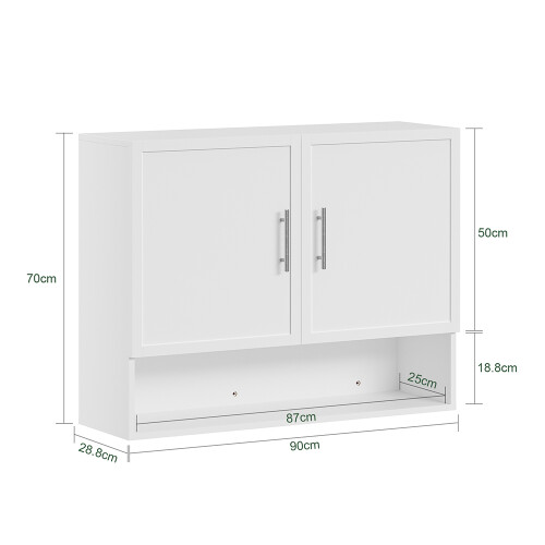 SoBuy Mobile pensile bianco 90x70x28,5 cm 2