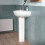 NES Home White 500mm Modern Round Edge Full Pedestal Basin 5
