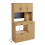 SoBuy Armoire Cuisine LED Prises Buffet Light Oak 1