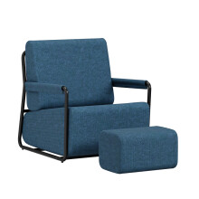 SoBuy Fabric Armchair with Footstool, 143kg