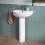 NES Home White 500mm Modern Round Edge Full Pedestal Basin 2
