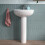 NES Home White 500mm Modern Round Edge Full Pedestal Basin 3