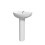 NES Home White 500mm Modern Round Edge Full Pedestal Basin 6
