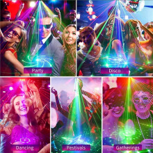 Laser Party Lights Rechargeable Portable Stage KTV Disco Lamp Atmosphere Laser Lights Flash Party Xmas Wedding Bar 1 Pcs