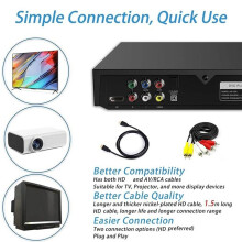 Lecteur DVD 1080P Lecteur DVD Domestique pour TV DVD229 Lecteur DVD HD Lecteur de Disques CD Sortie AV Port MIC Prise UE