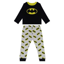 (3-4 Years, Black/Yellow/Grey) Batman Baby Cotton Long-Sleeved Pyjama Set