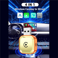 4in1 Wireless Carplay Adapter AI Box Airplay/Mirror Link/Android Auto/Carplay USB Dongle Wired to Wireless Carplay A
