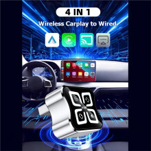 4in1 Carplay Adapter USB Dongle Airplay/Mirror Link/Android Auto/Carplay Wireless AI Box Wired Carplay to Wireless A