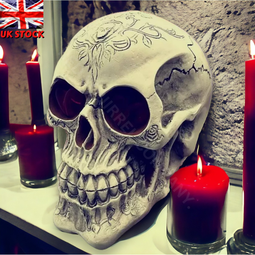 Patterned Silicone Skull Mould Resin Epoxy Gypsum Embossed Realistic Skulls Mold