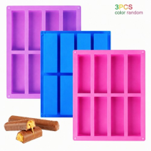 3Pcs Chocolate Mold Food Grade Silicone Mold Ice Cube Tray Cereal Bar Moulds