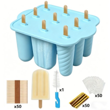 Silicone Ice Cream Mould Tray 9 Cavity  Popsicle Mold Lolly Frozen Dessert Maker