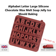 Alphabet Letter Large Silicone Chocolate Wax Melt Soap Jelly Ice Mould Baking