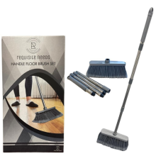 Stainless steel Handle Broom Soft Bristle Indoor outdoor floor cleaning 5pcs set