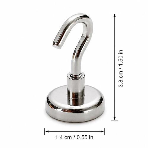 10Pack Magnetic Hooks Strong Magnet Hanger Hold Neodymium Hook Heavy Duty Silver 1