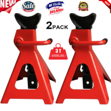 2Pcs 3 Ton Heavy Duty Axle Stands Floor Jack Lifting Capacity Stand Car Caravan