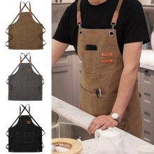 Waxed Canvas Tool Work Shop Apron Heavy Duty Woodworking Chef Workshop Unisex UK
