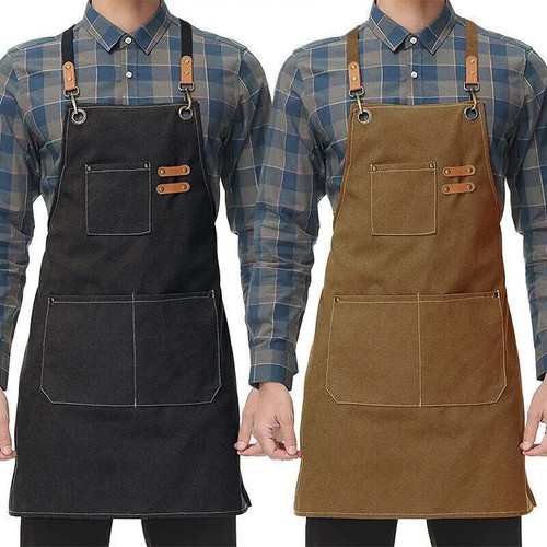 Waxed Canvas Tool Work Shop Apron Heavy Duty Woodworking Chef Workshop Unisex UK 1