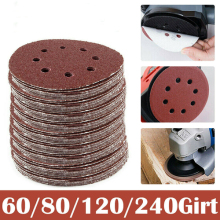 50X 125mm- 5" Sanding Discs 40 60 80 120 240 Mixed Grit Orbital Sander 8 Holes