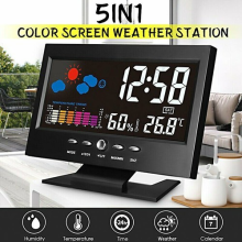 Modern Digital Table Weather Forecast Station Alarm Clock 3D Perpetual Calendar