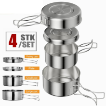 Camping Cookware Set Pot Pan Camping Cook Set Portable Foldable Multifunctional