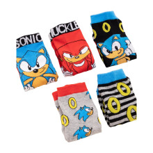 (9 UK Child-12 UK Child, Blue/Red/Grey) Sonic The Hedgehog Boys Socks Set (Pack of 5)