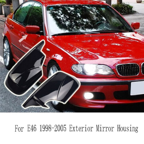 Capa de Espelho Retrovisor para Porta Lateral e Espelho Retrovisor para  E46 1998-2005 Carcaça de Espelho Externo 1