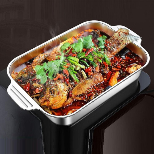 Grilled Fish Tray Household Rectangular Tray Crayfish Tray Induction Cooker Oven