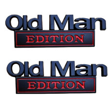 2PCSOld Edition Car Emblem 3D Metal Sticker Badges Old Addition Car Emblem Waterproof Rustproof Adhesive C