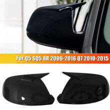 Car Rear View Mirror Cover Side Mirror Shell for Q5 SQ5 8R 2009-2017 Q7 4L 2010-2015 Glossy Black