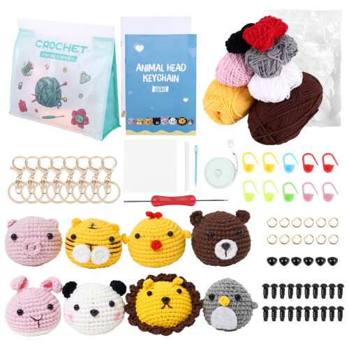 Crochet Kit for Beginners - Complete Animal Crochet  Kit with Video Tutorials for Adults and Kids
