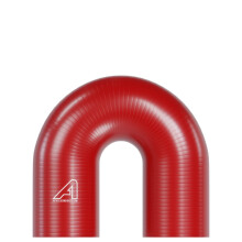 (Red, 54mm) Silicone 180 Degree Elbow Hose - Smooth Bore, Polyester Reinforced, for Fluid, Air Handling & Pneumatic Transfer Systems