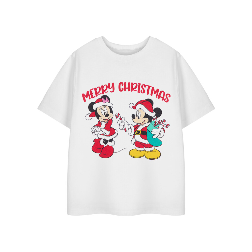 Disney (2-3 Years) Mickey Mouse Short Sleeved T-Shirt (Girls White)
