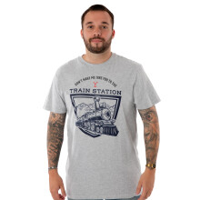 (Large) Yellowstone Short Sleeved T-Shirt (Mens Grey)