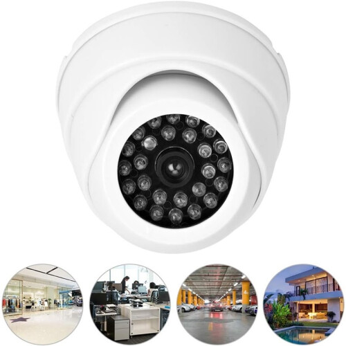 Dummy Security Camera with LED Flashing Light Realistic Dome Surveillance Camera Simulation for Home Safety Protection 2
