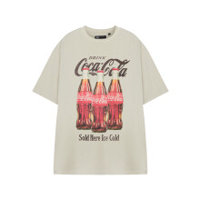 (XX-Large) Coca Cola Short Sleeved T-Shirt (Unisex Beige)
