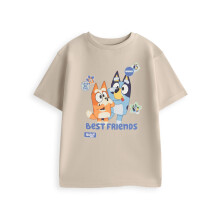 (18-24 Months) Bluey Short Sleeved T-Shirt (Unisex Kids Beige)