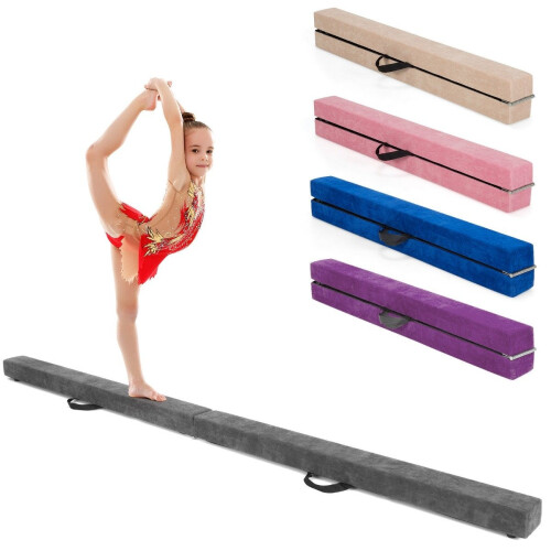 Foldable Gymnastics Balance Beam, 210cm, Suede-Like Surface