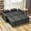 Three-Way Two-Seater Sofa Bed - Charcoal Grey 4