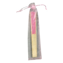 Silk Folding Fan Bamboo Lightweight with Organza Bag Pink
