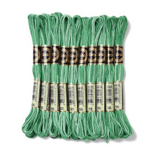 Polyester Embroidery Floss 6-Ply 10 Skeins Sea Green 8.75