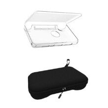 Voor AYN THOR TPU-Hoesje, Transparante Beschermhoes voor Dual Screen Flip Game Console met Opbergtas